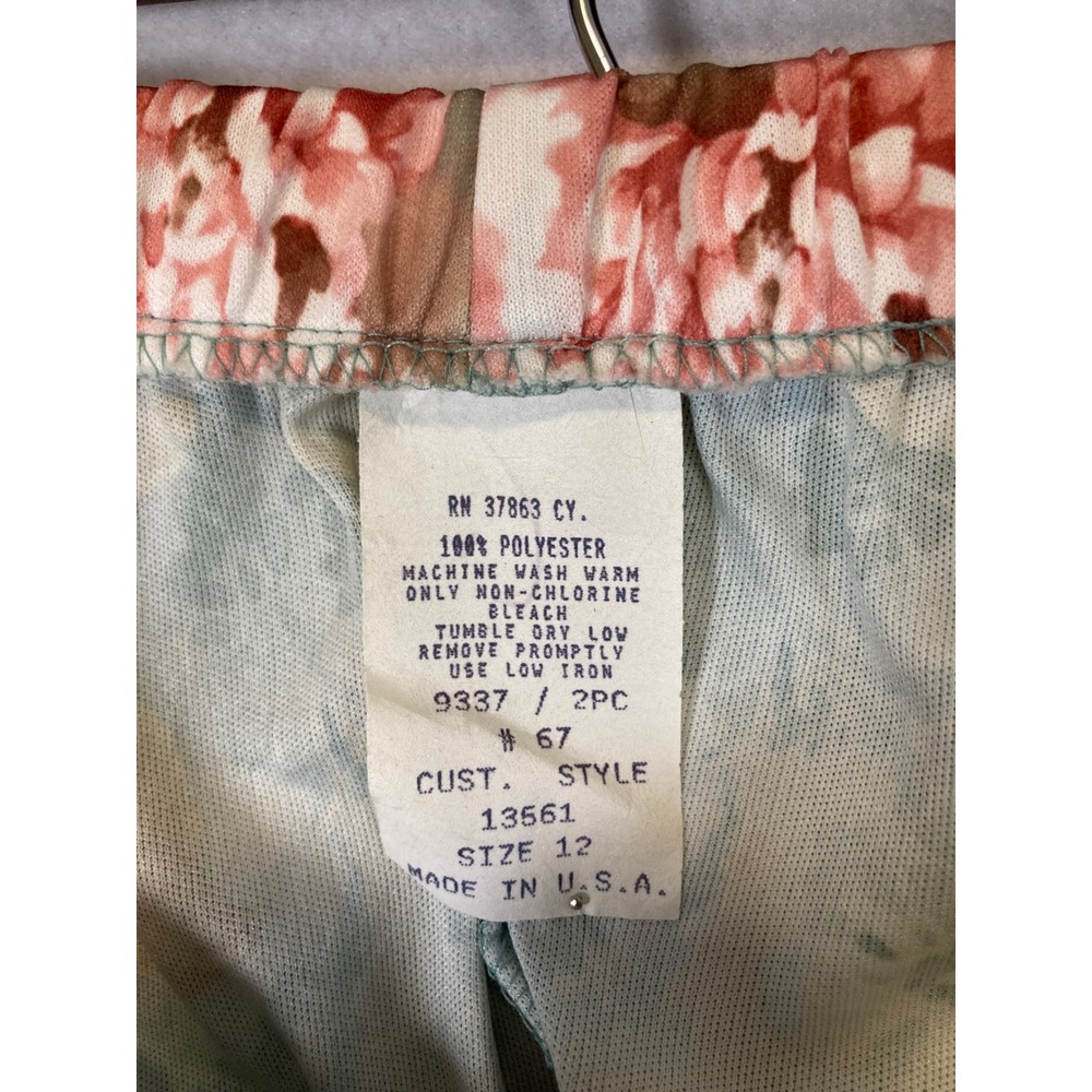 Vintage Cottagecore Floral Skirt Womens Size 12 Teal Pink Paisley Midi A-Line - Picture 3 of 8